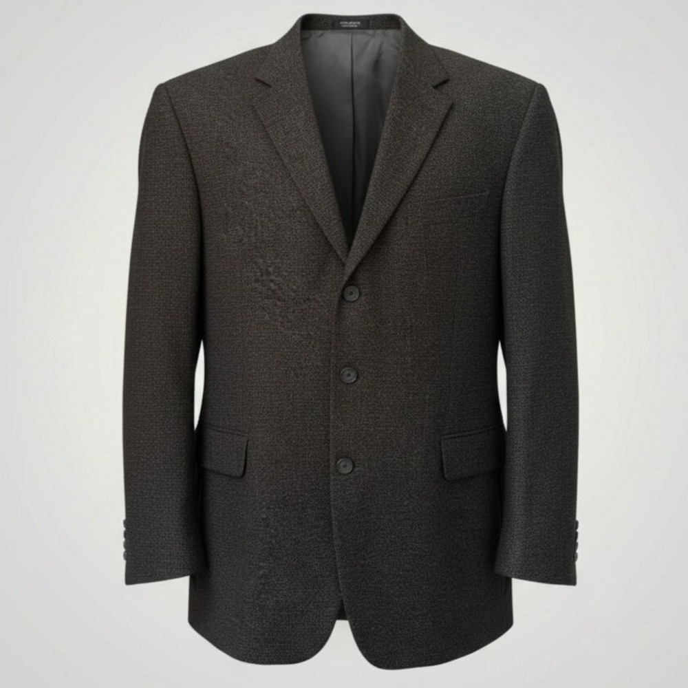 Oscar de la Renta Sport Coat Men 50L Brown Texture Blazer Wool Cashmere Academia